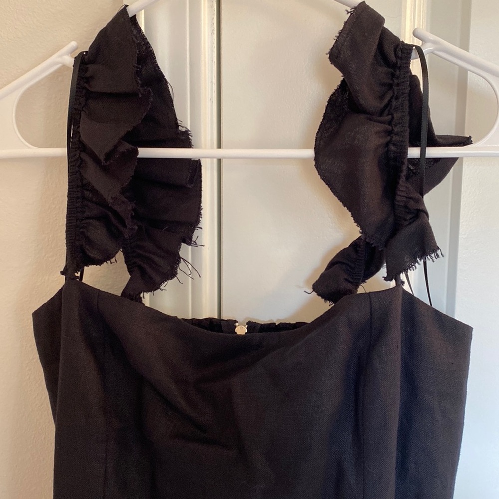 Reformation side slit black dress